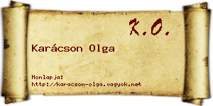 Karácson Olga névjegykártya